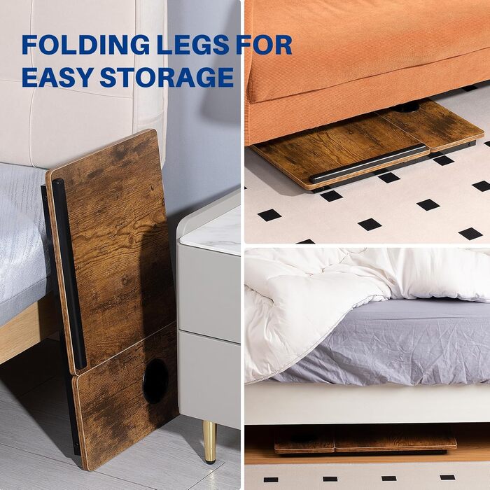 Зручний столик-підставка для ноутбука в ліжко/диван Retrobrown: регульований, складаний, з підстаканником