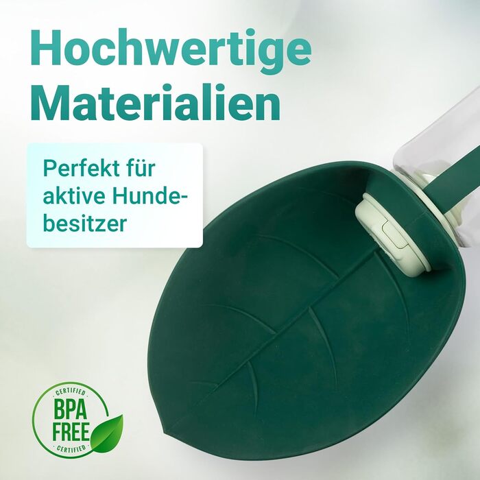 Турбунок для собак Emmi-pet 600 мл з контейнером для корму 150 мл – портативна пляшка для пиття в дорогу для маленьких та великих собак – ідеально підходить для подорожей, походів та активного відпочинку – гігієнічний та легко миється – аксесуари для соба