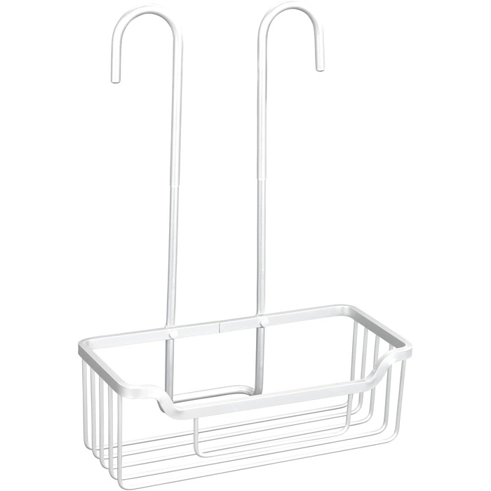 WENKO Thermostat-Dusch-Caddy Milo, Shower Caddy for Hanging on the Faucet, Shelf Made of Aluminum (Rust-Proof), 25 x 36 x 14 cm