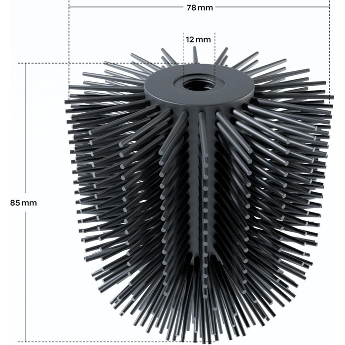 Силіконова щітка для унітазу SAVEGA з нержавіючої сталі та захистом від бризок - гігієнічний набір для туалету