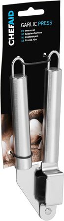 Пресс для часнику та імбиру Chef Aid, нержавіюча сталь, для подрібнення, очищення та нарізання часнику, імбиру, цибулі, миється в посудомийній машині