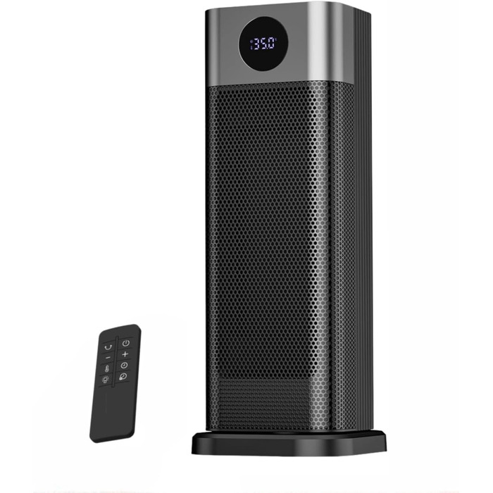 Електричний обігрівач PTC 2000W з термостатом, дистанційним керуванням, таймером та захистом від перегріву. Обігрівач для дому, офісу, спальні.