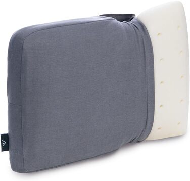 qeedo Comfort Pillow - Compact Travel Pillow made of Memory Foam (38 x 28 cm), Compressible, Washable Polyester Cover, Camping Pillow, for Camping, Car, Train or Flight Travel