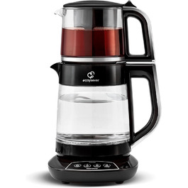 Karaca Dora Teapot, 4.5 L Kettle, 1.8 L Water Boiler, suitable for gas and electric cooktops, teapot, Turkish teapot (caydanlik), and teapot set, Teapot (not induction), (Single Size, Chrome)