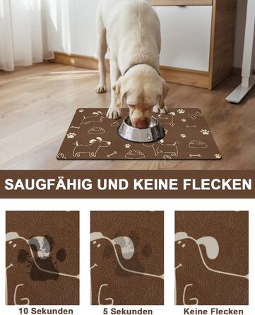 Підкладка під миску для собак та котів, нековзна, чорна 40x60 см, швидковисихаюча, легко миється