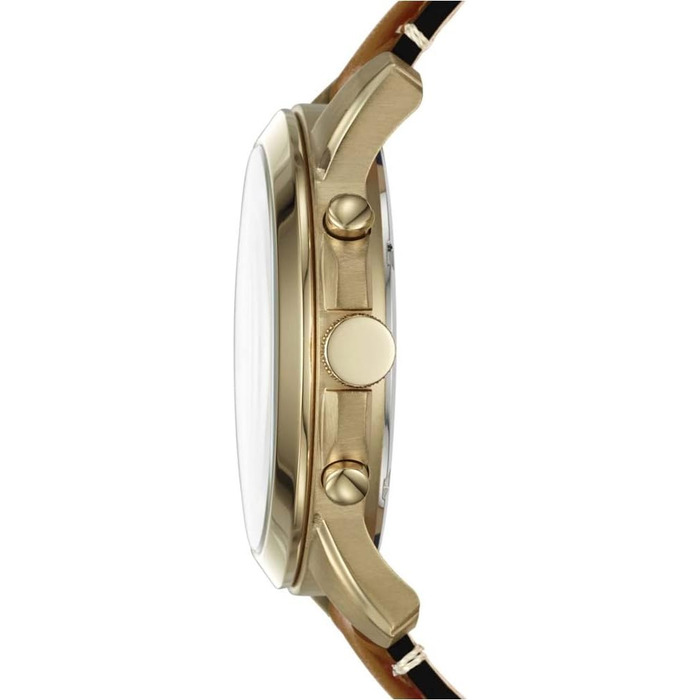 Годинник Fossil Grant для чоловіків: кварцовий хронограф, сталевий або шкіряний ремінець (44 мм, світло-коричневий та синій)