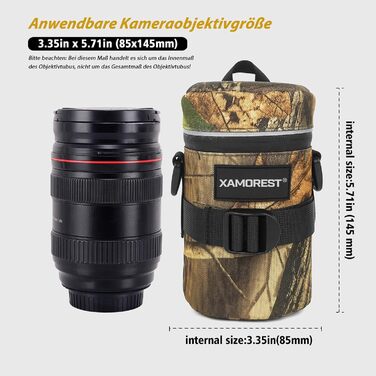 Чохол для об'єктива камери, нейлон, оливковий (8.5 x 10.5 см)