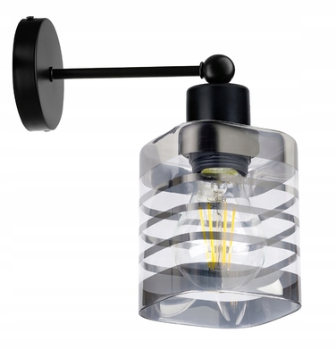 Настінний світильник-бра в стилі лофт, скляний плафон, цоколь E27
