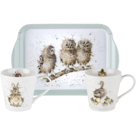 Набір чашок і піднос Wrendale Designs Royal Worcester, 2 шт, порцеляна