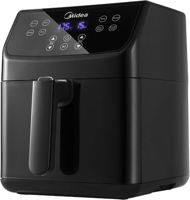 Аерофритюрниця Midea MF-TN40D2 XL 4 л, 1500 Вт, Dual Cyclone, 90% менше жиру, таймер 60 хв, контроль температури до 200°C, авто відключення, чорна