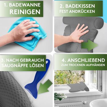 SilverRack Bathtub Pillow MEDIUM-SOFT [White 4D] - Neck Pillow for Bathtub with Suction Cups as Bathtub Accessory - Pillow for Bathtub - Bath Pillow with Ergonomic Fit (Gray Thin)