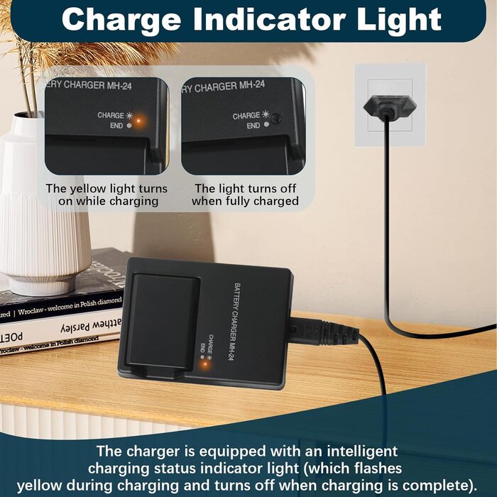 Зарядний пристрій MH-24 для акумуляторів EN-EL14/EN-EL14A (Nikon D3100, D3200, D3300, D3400, D3500, D5100, D5200, D5300, D5500, D5600, P7000, P7100, P7700, P7800)