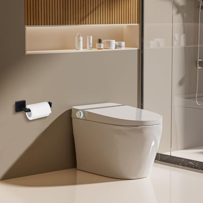 Тримач для туалетного паперу з нержавіючої сталі 304, 15 см. Сучасний настінний тримач для ванної кімнати, туалету та кухні (Чорний)