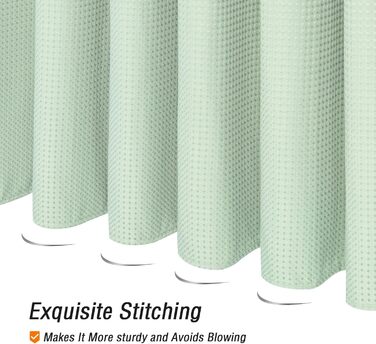 Драбина для душу Gibelle, 183 x 213 см, вафельна текстура, текстильний, водонепроникний, для прання в пральній машині, фіолетовий (м'ятно-зелений)