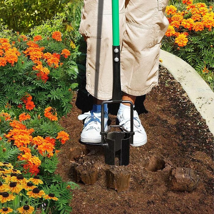 Altdorff 5-in-1 Lawn Plugger Garden Tool, Updated Bulb Planter with Long Handle for Digging, Weeding, Soil Sampling, Transplanting, Sod Plugger with Hole Digging for Tulips,