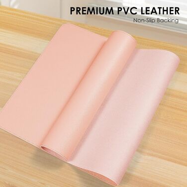 Підкладка для столу Vicwe з екошкіри PU, 80x40 см, рожева - килимок для миші, захист для офісу та дому