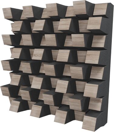 Набір акустичних диффузорів 2D для звукоізоляції та поглинання шуму, 50 x 50 см, колір Sonoma SIRIUS (150мм), 2 шт.