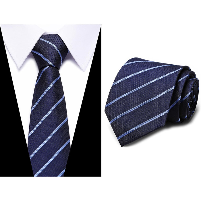 Чоловічий набір краваток (6 шт.) Jacquard: блакитні в смужку, з павлином, золотом та червоною квіткою