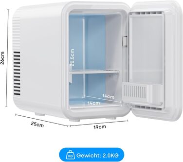 Mini холодильник Enventor 10L з двома режимами (охолодження/нагрівання), 12V/220V, для авто, кімнати, офісу, косметики, тихий