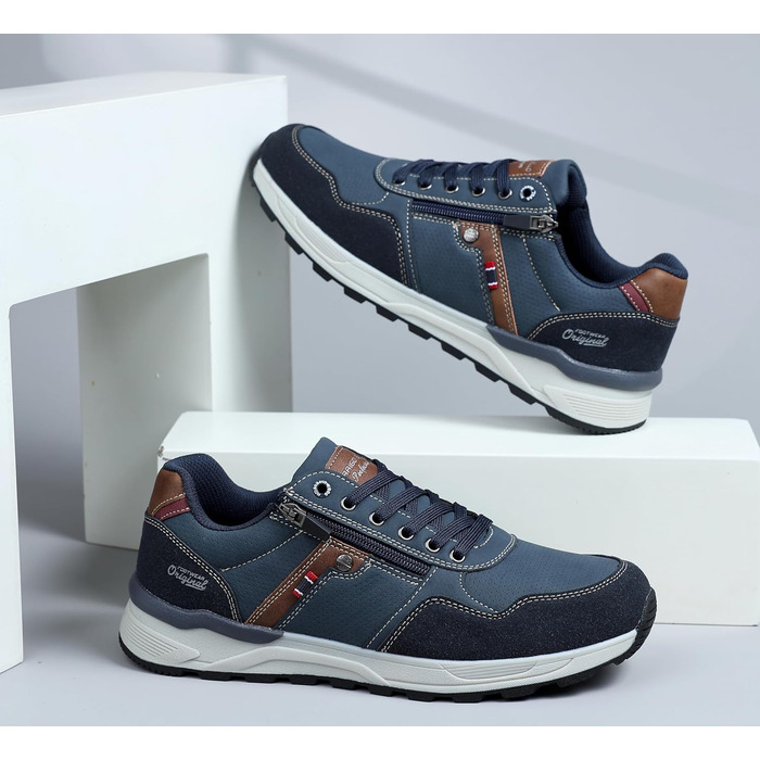 ARRIGO BELLO Кросівки для чоловіків: зручні, легкі, з блискавкою, для активного відпочинку та прогулянок. Розміри 41-46 (синій, 45 EU).