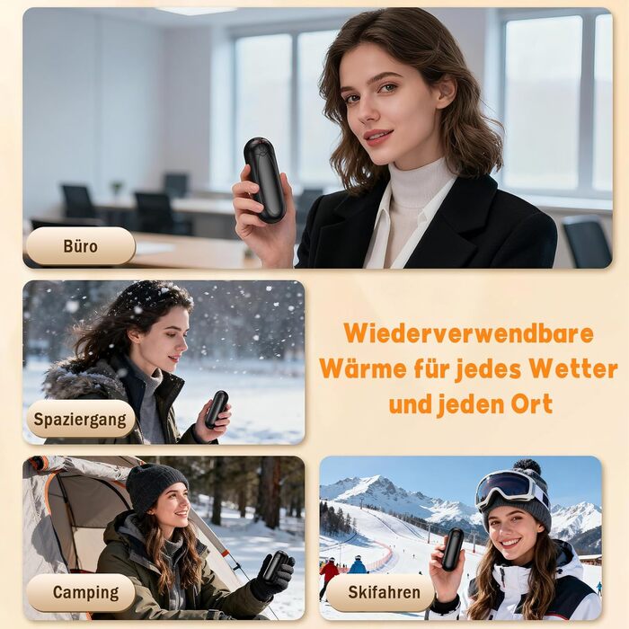 Електричні грілки для рук 2 шт. 7000mAh з 3 рівнями нагріву, портативні, магнітні, чорні - ідеальний зимовий подарунок для жінок та чоловіків