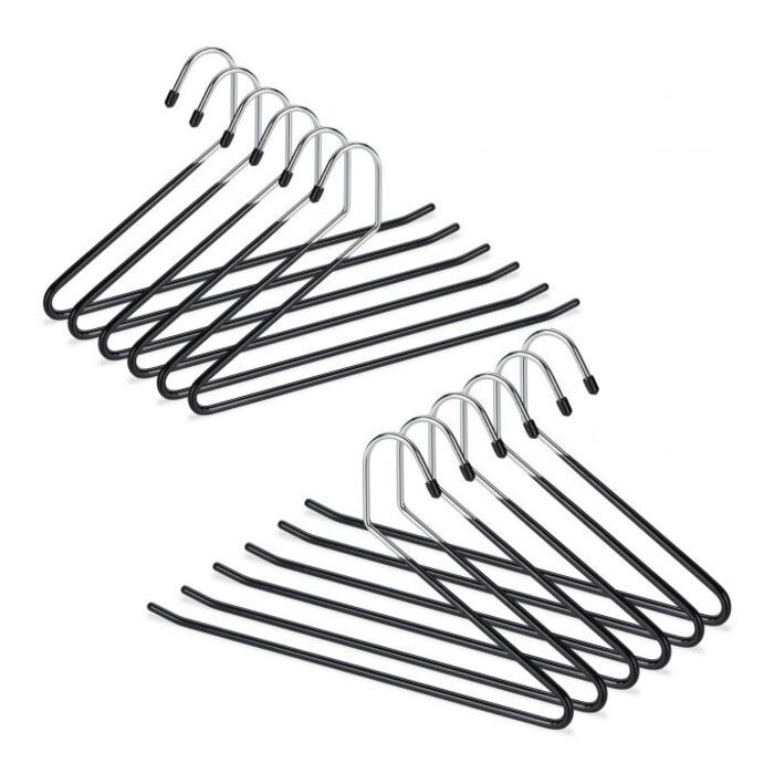 Relaxdays Set of black trousers hangers, non-slip