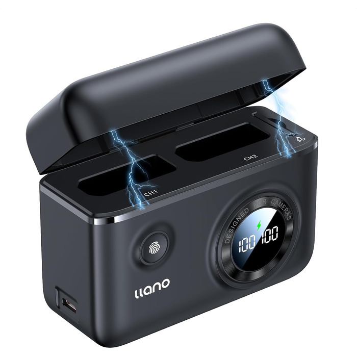 Зарядний пристрій EN-EL14 / EN-EL14a для Nikon (18W, 2 USB-C) з розумним дисплеєм, сумісний з Nikon D3200, D3500, D3100, D3300, D3400, D5600, D5100, D5200, D5300, D5500, DF, Coolpix P7000, P7100, P7700, P7800