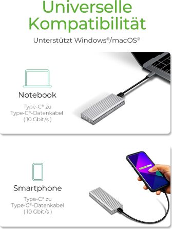 Зовнішній корпус для M.2 PCIe SSD ICY BOX IB-1817M-C31, USB 3.1 Type-C, алюміній, сріблястий