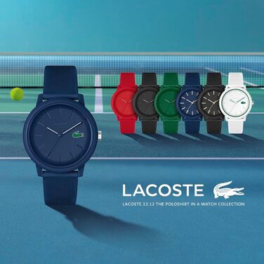 Годинник чоловічий Lacoste 12.12 кварцовий з чорним шкіряним ремінцем 2010997
