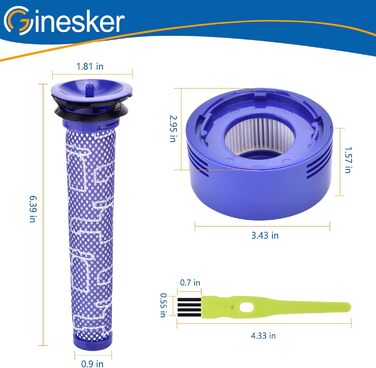 Фільтри для пилососа Dyson V7 V8: комплект 2 HEPA-фільтри після двигуна та 2 попередні фільтри. Оригінальні DY-96566101, DY-96747801