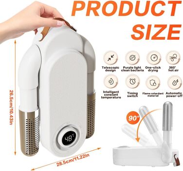 Електричний сушильник для взуття з таймером, антибактеріальний, для взуття, черевиків, футболок, лиж, шкарпеток, шапок, рукавичок