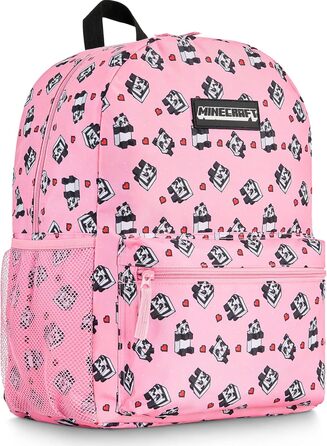 Рюкзак Minecraft для дітей, шкільний ранець з сітчастою кишенею та м'якими лямками - подарунок для хлопчиків (Рожевий)