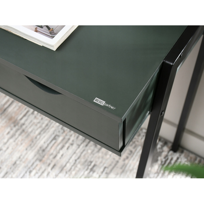 Прямокутний письмовий стіл Mebel-Partner 100 x 45 x 75 см, чорний з зеленим