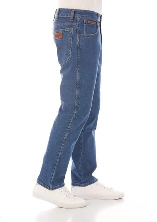 Джинси чоловічі Wrangler Texas Stretch Regular Fit, Authentic Straight, Denim, сині (33W/36L)