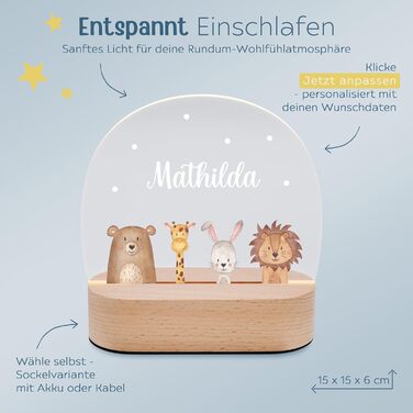 Wonderwish - Personalized Night Light for Babies - Individual Nightstand Lamp for Children - Personalized Gifts for Kids - Baby Gift - Newborn Gift