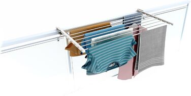 Сушарка для білизни Foxydry Duo для балкона, тераси та перил, біла, 102 см, нержавіюча сталь/алюміній