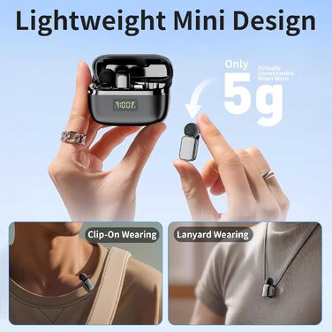 Беспроводной петличный микрофон для телефона/iPhone/iPad/камеры, мини-микрофон для стриминга, подавление шума, Plug & Play, идеален для видеосъемки, подкастов, YouTube, TikTok и интервью (S7)