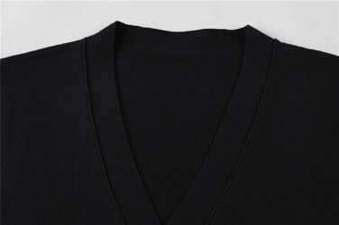 Чоловічий кардиган Runcati без коміра, в'язаний, легкий, перехідний (чорний, XXL)