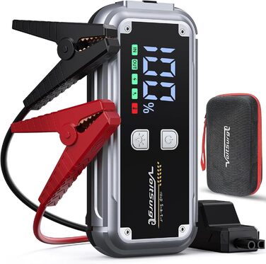 Портативний пусковий блок Starthilfe Powerbank 6000A з USB, LCD, ліхтариком, 12V для бензинових та дизельних двигунів