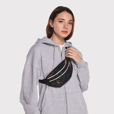 Чоловіча/Жіноча поясна сумка на пояс, бананка з PU шкіри, водонепроникна, чорна