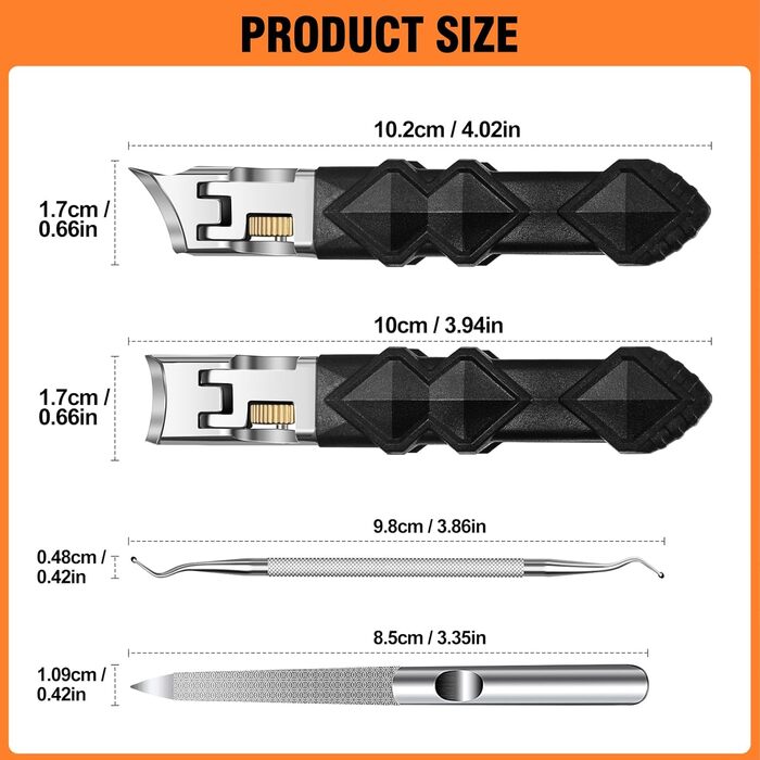 Манікюрний кусачок для товстих нігтів, 4 шт. срібного кольору