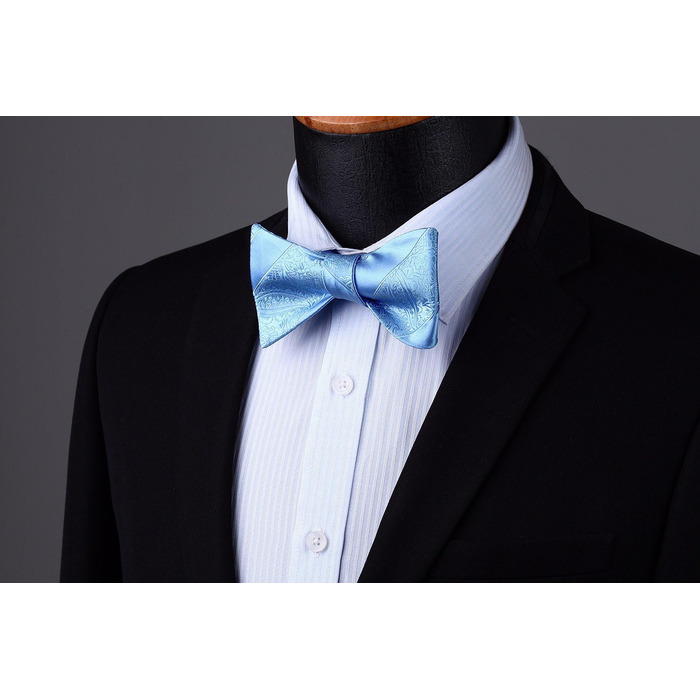 Чоловічий нагрудний хустинка HISDERN з візерунком пає, жаккард, для весілля, свята, самостійне зав'язування, блакитний