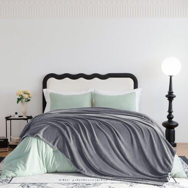 CozyLux Деки для дивану: м'яка флісова ковдра 150x200 см для всіх сезонів. Тепла, легка, для софи, ліжка, дивана. Сірий колір.