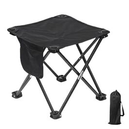 Зручний складаний стільчик для кемпінгу та відпочинку на природі, 33 см, чорний