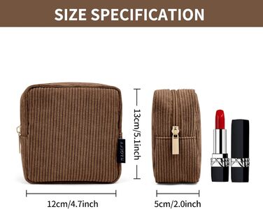 Косметичка MAGEFY: компактна, з відділеннями, з корду, для подорожей, коричнева
