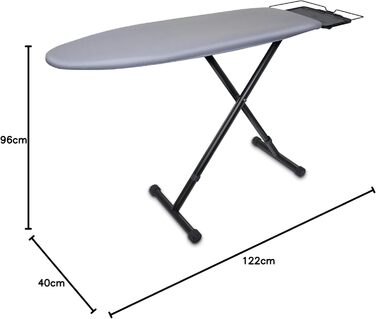 Braun CareStyle Ironing Board IB3001 BK – Ironing board perfect for steam stations, steam-permeable surface, cover made of 100% cotton, 122 x 40 cm, black/gray