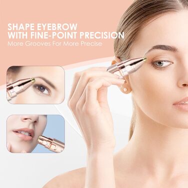 Тріммер для обличчя та брів 2-в-1 VG VOGCREST з LED-підсвічуванням (Рожеве золото)