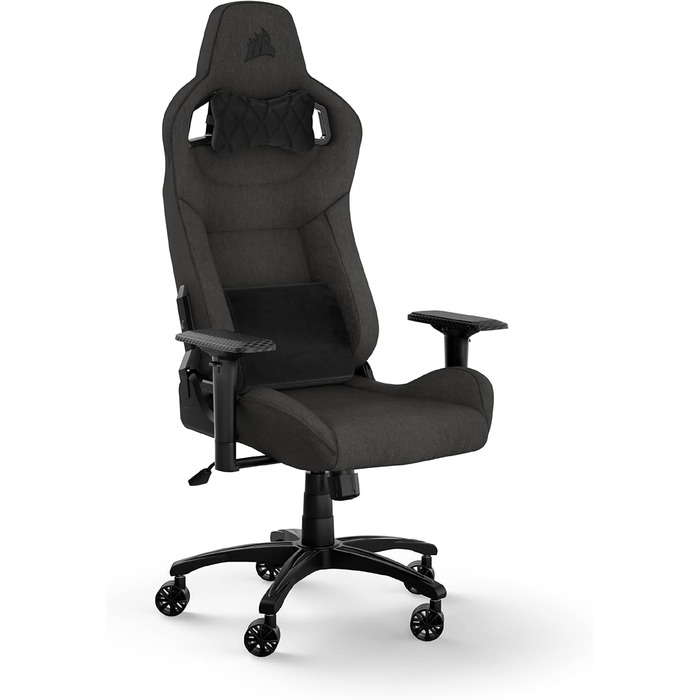 Ігрове крісло Corsair T3 RUSH (2023), тканинне, антрацит, з підголівником і підтримкою спини, ергономічне, для геймерів