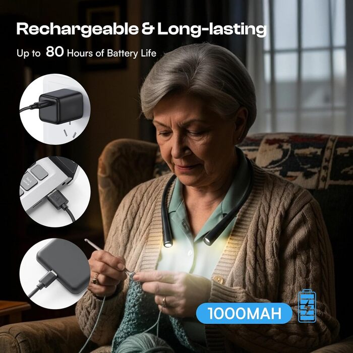 Ліхтар для читання Caydo з кишенею: 4 режими світла, 5 рівнів яскравості, регульований кут, гнучкий тримач. Ідеально для читання в ліжку, рукоділля, вуличного малювання. Чорний колір.