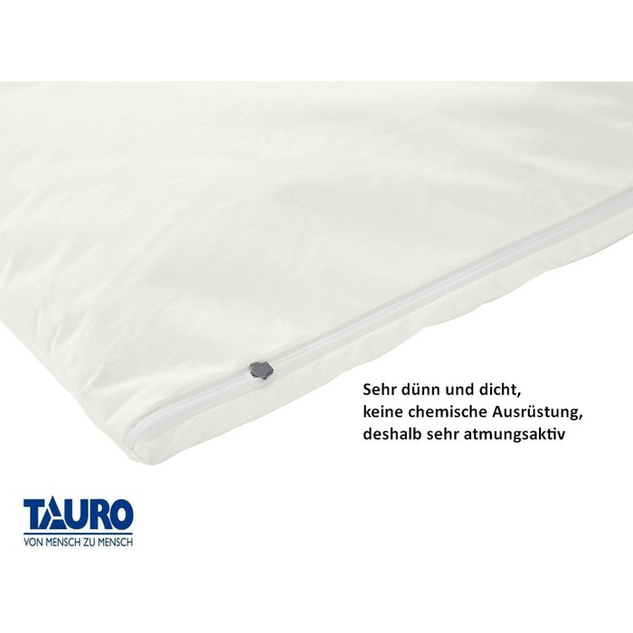 TAURO 24161 Fitted Mattress Cover, All-Around 70 x 140 cm, Encasing for Children's Mattress, Height 12 cm, Dust Mite Protection for House Dust Allergy Sufferers, White (24161)